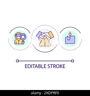 Impersonation scam loop concept icon Stock Vector