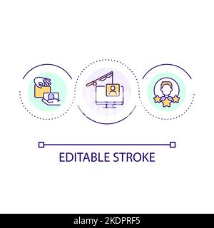 Phishing attack loop concept icon Stock Vector