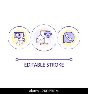 Telephone scam loop concept icon Stock Vector
