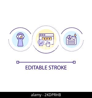 Hacking attack loop concept icon Stock Vector
