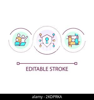 Cyber protection culture loop concept icon Stock Vector