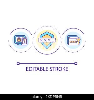 Reliable password loop concept icon Stock Vector