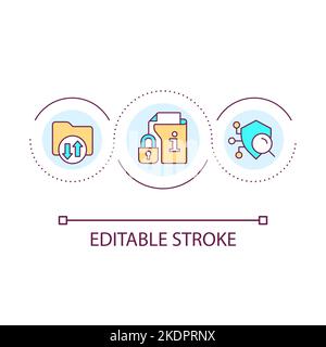 Personal digital security loop concept icon Stock Vector