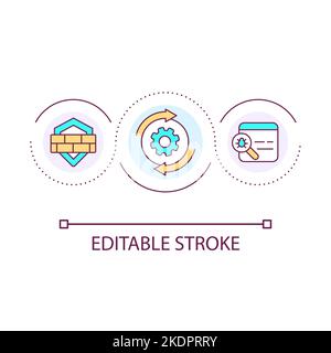 Improve digital protection loop concept icon Stock Vector