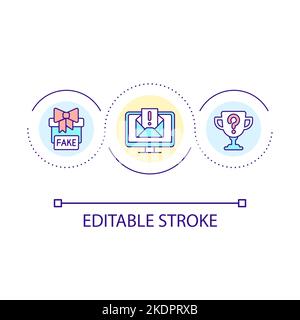 Avoid fake prizes loop concept icon Stock Vector
