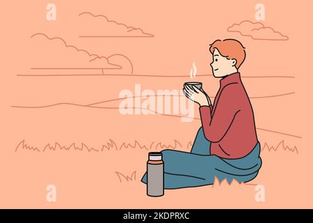 Thermos Tourist Hiking Thermos For Tea Or Coffee Handdrawn Vector  Illustration Vector Illustration In Doodle Style Stock Illustration -  Download Image Now - iStock