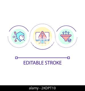 Identify digital problem loop concept icon Stock Vector