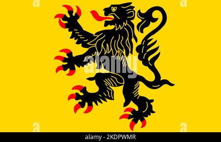 flag of Dutch peoples French Flemish people. flag representing ethnic group or culture, regional authorities. no flagpole. Plane design, layout Stock Photo