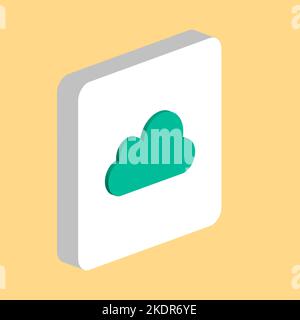 Cloud Simple vector icon. Illustration symbol design template for web mobile UI element. Perfect color isometric pictogram on 3d white square. Cloud i Stock Vector