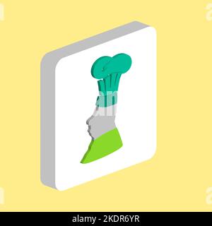 Chef Avatar Simple vector icon. Illustration symbol design template for web mobile UI element. Perfect color isometric pictogram on 3d white square. C Stock Vector