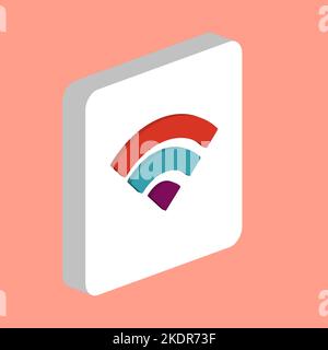 WIFI Simple vector icon. Illustration symbol design template for web mobile UI element. Perfect color isometric pictogram on 3d white square. WIFI ico Stock Vector