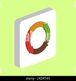 Organic Arrow Simple vector icon. Illustration symbol design template for web mobile UI element. Perfect color isometric pictogram on 3d white square. Stock Vector