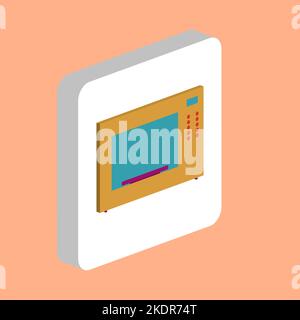 Microwave Simple vector icon. Illustration symbol design template for web mobile UI element. Perfect color isometric pictogram on 3d white square. Mic Stock Vector