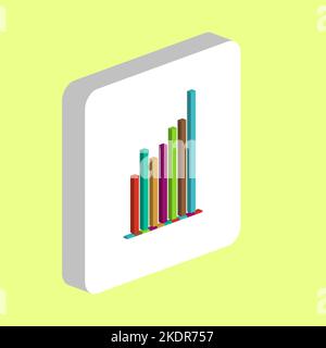 Money Chart Simple vector icon. Illustration symbol design template for web mobile UI element. Perfect color isometric pictogram on 3d white square. M Stock Vector