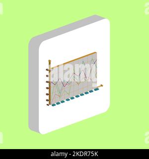 Business Graphs Simple vector icon. Illustration symbol design template for web mobile UI element. Perfect color isometric pictogram on 3d white squar Stock Vector