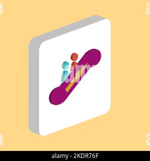 Elevator Simple vector icon. Illustration symbol design template for web mobile UI element. Perfect color isometric pictogram on 3d white square. Elev Stock Vector