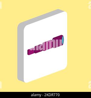Spyglass Simple vector icon. Illustration symbol design template for web mobile UI element. Perfect color isometric pictogram on 3d white square. Spyg Stock Vector