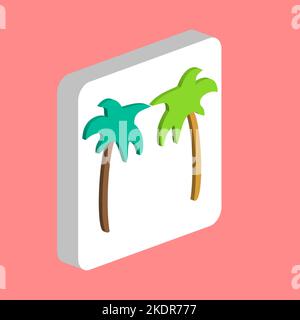 Palms Simple vector icon. Illustration symbol design template for web mobile UI element. Perfect color isometric pictogram on 3d white square. Palms i Stock Vector