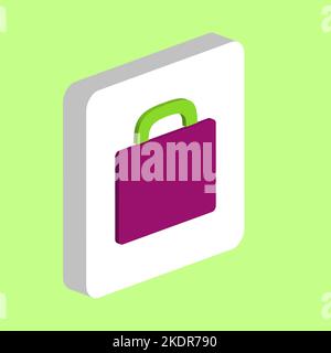 Luggage, Suitcase Simple vector icon. Illustration symbol design template for web mobile UI element. Perfect color isometric pictogram on 3d white squ Stock Vector