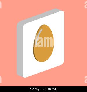 Chicken Egg Simple vector icon. Illustration symbol design template for web mobile UI element. Perfect color isometric pictogram on 3d white square. C Stock Vector