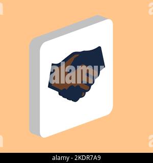 Handshake Simple vector icon. Illustration symbol design template for web mobile UI element. Perfect color isometric pictogram on 3d white square. Han Stock Vector