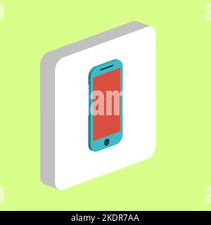 Telephone Simple vector icon. Illustration symbol design template for web mobile UI element. Perfect color isometric pictogram on 3d white square. Tel Stock Vector