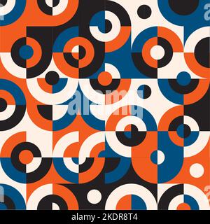 A stylish flat geometric shapes seamless pattern Stock Vector