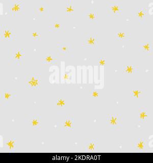 seamless pattern yellow stars on a gray background Stock Vector