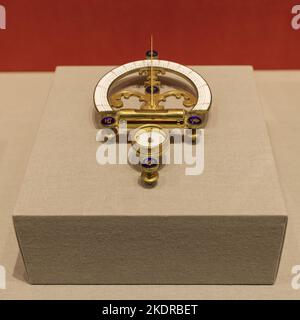 The palace of the qing dynasty gold-plated copper inlay enamel dial Stock Photo