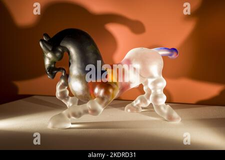 Chinese craft art gallery - glass - the rhythm of the rainbow - 2016 Stock Photo