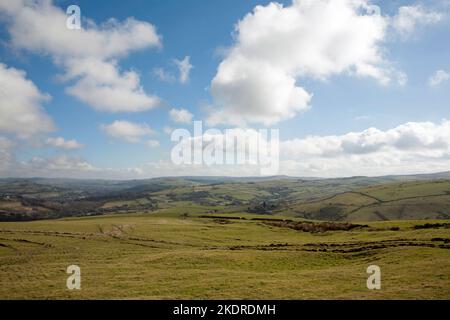 Bowstonegate on a snowless winter day near Lyme Park Cheshire England Stock Photo