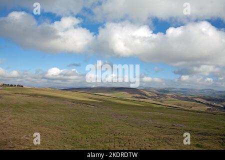 Bowstonegate above Lyme Park on a snowless winter day Cheshire England Stock Photo