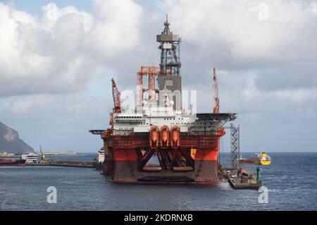 The West Bolsta Oil Drilling Platform,  Santa Cruz de Tenerife, Canary Islands, Spain. Stock Photo