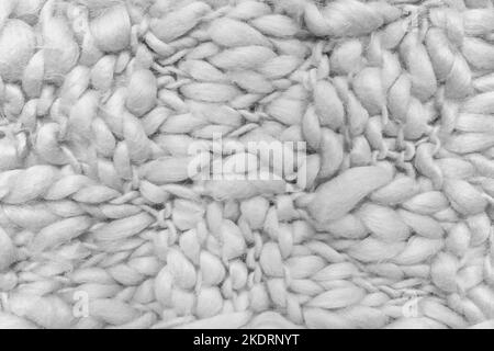 Fabric thread braid texture white knit pattern fiber material background textile woven. Stock Photo