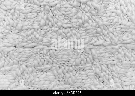 Fabric thread braid texture white knit pattern fiber material background textile woven. Stock Photo