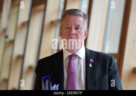 Edinburgh Scotland, UK 08 November 2022. Keith Brown MSP, Deputy Leader of the Scottish National Party and Cabinet Secretary for Justice and Veterans at the Scottish Parliament. credit sst/alamy live news Stock Photo