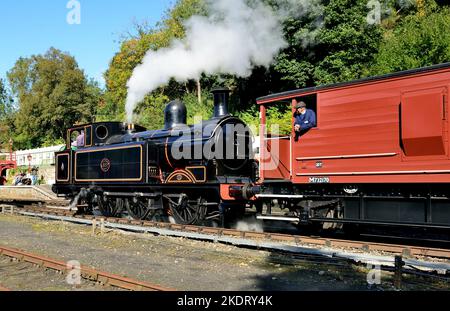 Taff Vale Railway O2 class 0-6-2T locomotive No 85 at Goathland station, North Yorkshire Moors Railway in September 2022. (See Note). Stock Photo