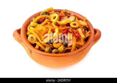 Mixed vegetables in a clay bowl Stock Photo
