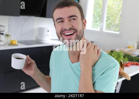 Man taking a pause with coffee cup Stock Photo