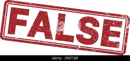 grungy red FALSE rubber stamp isolated on white, vector illustration Stock Vector