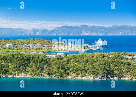 LNG terminal on island of Krk in Croatia Stock Photo