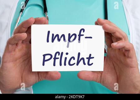 Stuttgart, Germany - December 20, 2021: Vaccination Duty Vaccination Duty Compulsory Vaccination Compulsory Vaccination Compulsory Vaccination Against Stock Photo