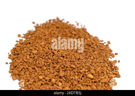 Instant coffee beans against a white background Stock Photo