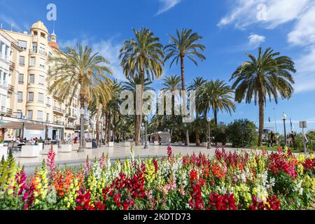Alicante, Spain - February 15, 2022: Alacant Boulevard Esplanada D'Espanya Vacation Travel City In Alicante, Spain. Stock Photo