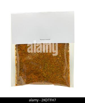 Small Spice Packet Cut Out on White. Stock Photo