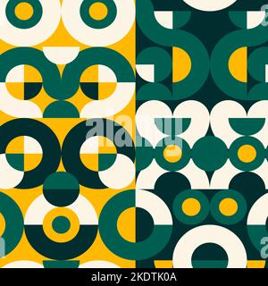 Geometric abstract retro pattern in Bauhaus style Stock Vector
