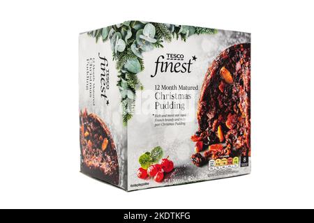 Tesco Finest Christmas Pudding Stock Photo