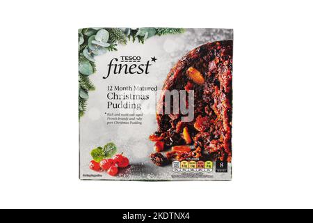 Tesco Finest Christmas Pudding Stock Photo