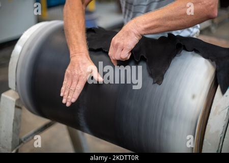 Picture Jim Wileman - Pittards leather goods factory, in Yeovil, Somerset. Stock Photo