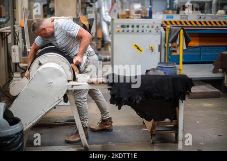 Picture Jim Wileman - Pittards leather goods factory, in Yeovil, Somerset. Stock Photo